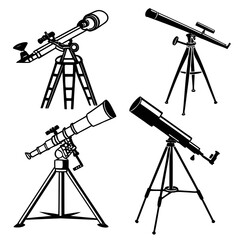 Vector art of telescope vector set