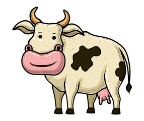 vector illustration of a cow
