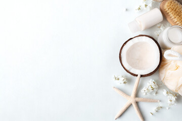 Tropical coconut treat on a stick with natural elements