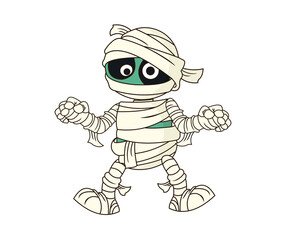 cartoon zombie with a mask