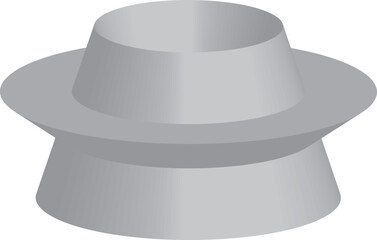 3d Gray top hat vector design, elegant modern hat illustration for costume, vintage style, classic fashion accessory, and minimalist outfit concept