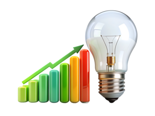 light bulb isolated on white background .PNG. AI Generated