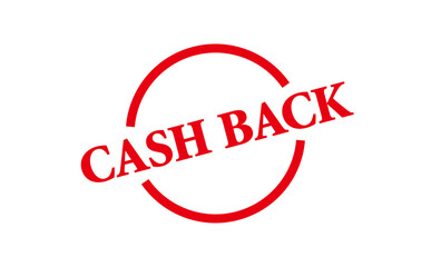 CASH BACK - Red Rubber Stamp with text message CASH BACK
