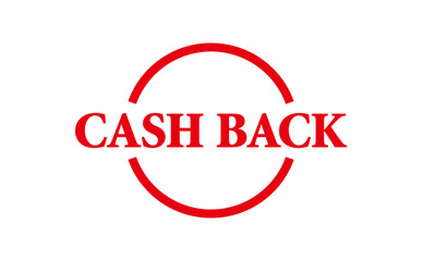 CASH BACK - Red Rubber Stamp with text message CASH BACK

