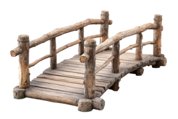 Rustic wooden bridge