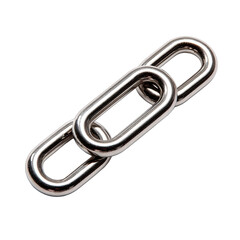 Obraz premium Close-up of three oval-link chain sections