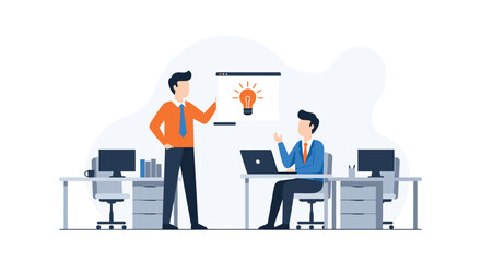 Business Professionals Collaborating on a New Creative Idea in the Office Environment