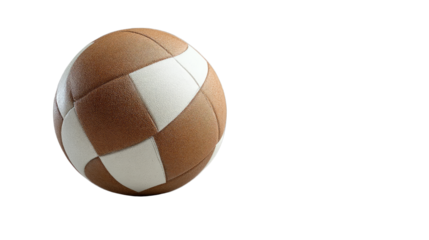 Brown and White Volleyball Isolated on white background PNG 
