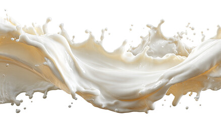 Creamy milk splash against black background