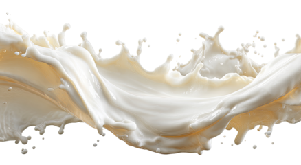 Creamy milk splash against black background