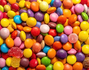 Colorful Candy Background: Round Sweets Texture