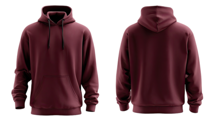 Burgundy hoodie, front and back views (2)