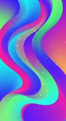 Vibrant Abstract Waves - A Colorful Fluid Art Design.