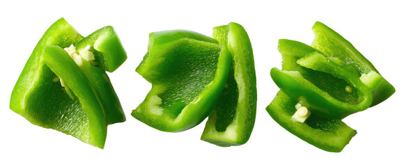 Sliced green bell peppers
