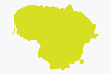 Vector graphic artwork suitable for print and web containing flat detailed map of LITHUANIA