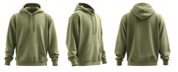 Khaki hoodie, 3 views