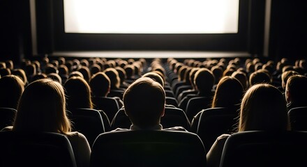Moviegoers Engrossed in Film - A Cinematic Experience.