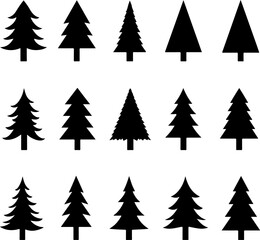 Obraz premium Elegant Christmas Tree Silhouette Bundle
