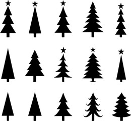 Obraz premium Elegant Christmas Tree Silhouette Bundle