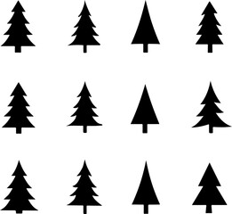 Obraz premium Elegant Christmas Tree Silhouette Bundle