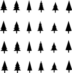 Obraz premium Elegant Christmas Tree Silhouette Bundle
