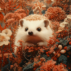 Hedgehog in Nature, "Hedgehog in Nature", "Cute Hedgehog Wildlife", "Hedgehog Digital Art", "Hedgehog in Forest", "Wildlife Hedgehog", "Nature Wildlife Art", "Hedgehog in Flowers", "Forest Hedgehog Sc