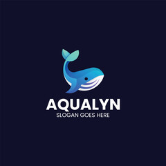 Gradient Modern Whale Logo Design