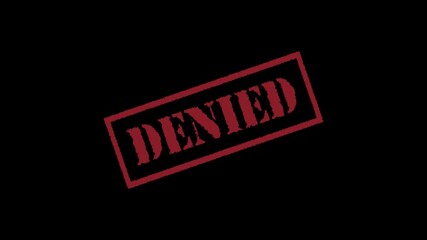Access Denied Text Rubber Stamp Seal Animation on transparent background 4k video