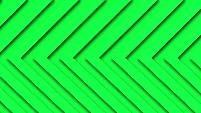 Vivid Green Chevron Pattern with Layered Shadows and Depth Keywords: green, chevron, pattern, background, abstract, geometric, design, directional, forward, movement, progress, arrow, shape