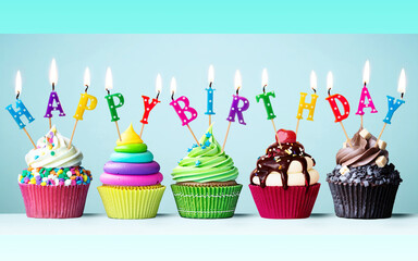 Colorful Birthday Vector Set with Gifts Cake and Festive Elements