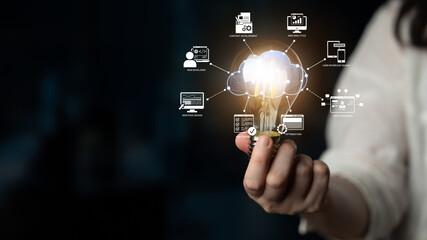Cloud computing, cloud strategy, and cloud technology transforming digital infrastructure with scalable services, secure data storage, and cloud-based digital business solutions. Spline