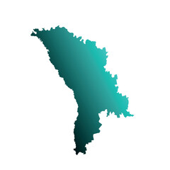 Map of Moldova, sign silhouette. World Map Globe. Vector Illustration isolated on white background. Europe continent.