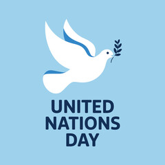 United Nations Day with Dove and Olive Branch Design