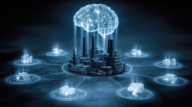 Captivating image of a brain surrounded by glowing lights representing innovative ideas in business process management