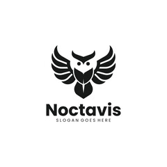 Silhouette Modern Owl Logo Design