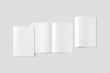 Blank Bifold Brochure Mockup - 3D Illustration