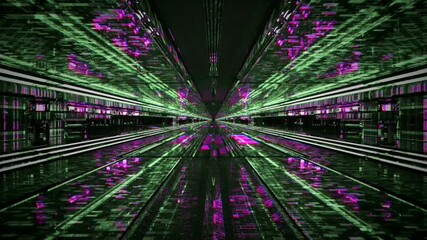 Tunnel video loop creates an engaging visual experience with vibrant colors and patterns for screensavers or artistic displays