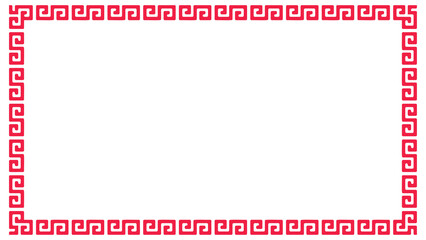 赤い雷文のフレームデザイン