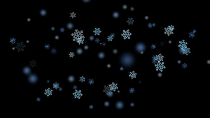 Beautiful Snowflakes Falling on Light Blue Background Winter Wallpaper
