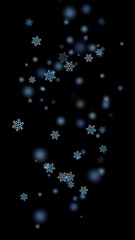 Vertical Light Blue Snowflakes Falling Beautiful Winter Wallpaper
