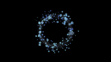 Magical Snow Circle Light Blue Fantasy Illustration