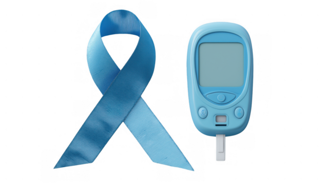 Diabetes awareness and prevention symbols, created AI, PNG
