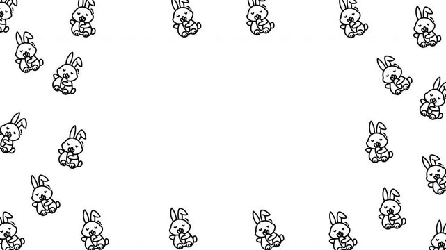 Looping animal silhouette border with stick figure women is perfect for stationery, event posters, or playful design projects. Great for framing designs