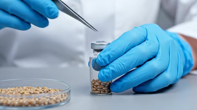 Precision Seed Sorting and Analysis in Laboratory Conditions: A Close-Up View of Scientific Research Process on Grain Quality and Selection Techniques