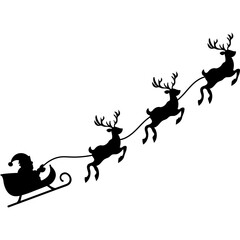 Flying Santa Sleigh with Reindeers