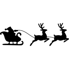 Flying Santa Sleigh with Reindeers