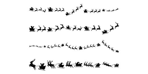 Flying Santa Sleigh with Reindeers