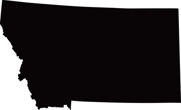 Montana Silhouette Map United States State Outline Vector