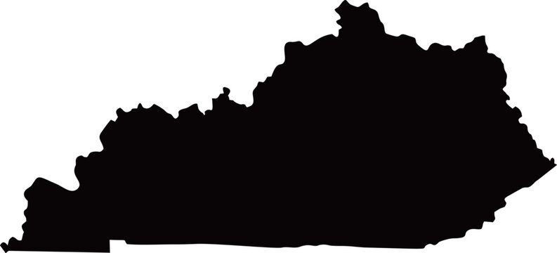 Kentucky Silhouette Map United States State Outline Vector
