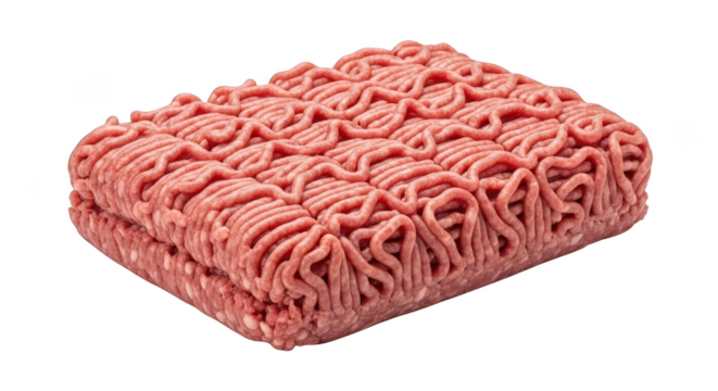 Fresh Raw Ground Meat Block Isolated On Black